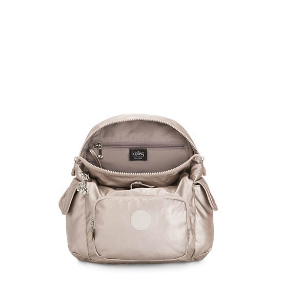 Kipling City Pack Mini Metallic Rugzak Beige | NL 1724HA